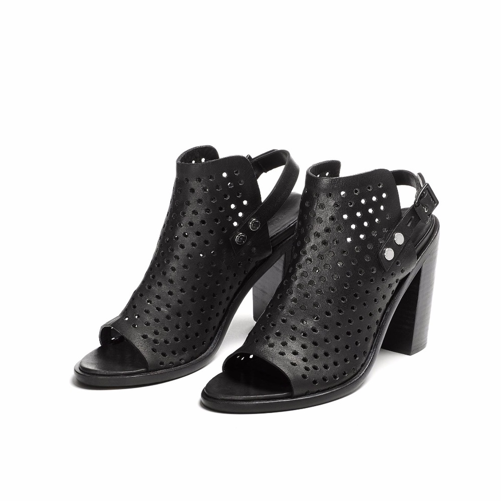 Rag and Bone Black Wyatt Perforated Sandal 7.5